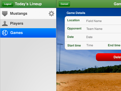 Yesterday's Lineup baseball ipad