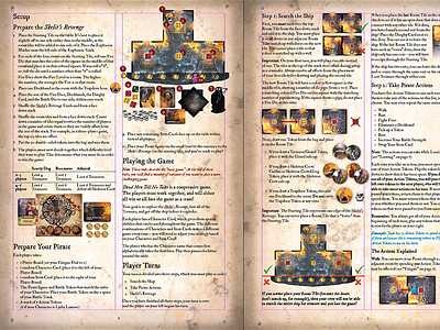 Dead Men Tell No Tales Rulebook boardgame dead men tell no tales indesign layout manual pirates rulebook