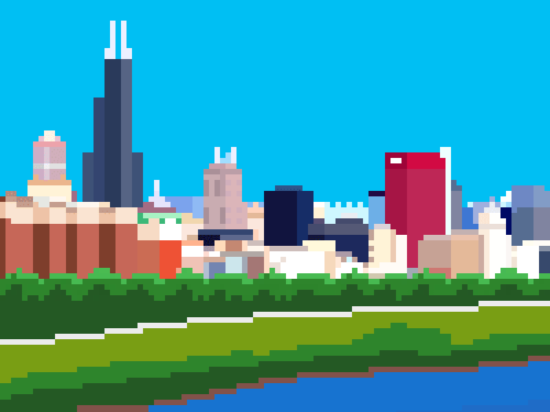 pixel art skyline