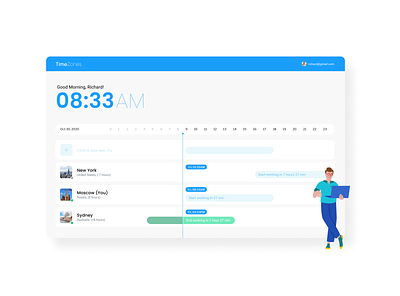 TimeZones design desktop app ui webdesign