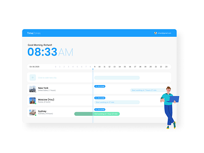 TimeZones design desktop app ui webdesign