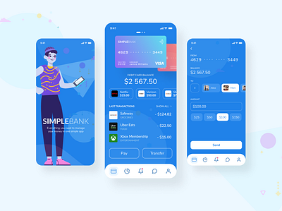 Simple Bank mobile app mobile app design mobile ui money app online bank
