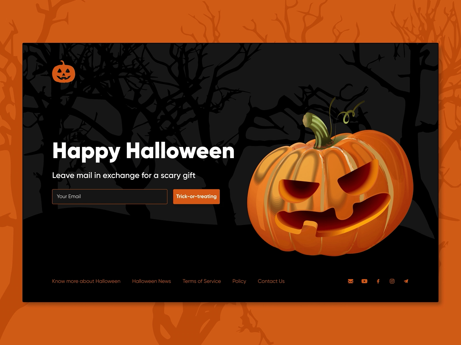 Happy Halloween - Main Page animation application design halloween mainpage pumpkin spooky ui design web