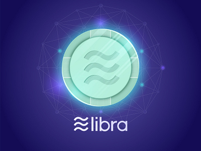 Libra coin abstract background blockchain branding cryptocurrency design facebook icon illustration libra line logo ui vector