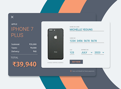 DailyUI-002 Credit Card Check Out concept credit card checkout dailyui 002 dailyuichallange design forms iphone ui user interface ux web shop