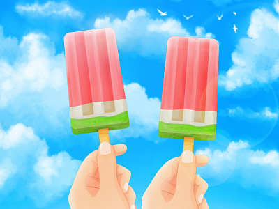 Popsicle anime art digital art digital illustration drawing food art illustration illustrator original screenshots summer vector art vector artwork