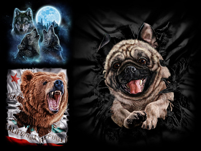 T Shirt Designs Collection animal art design digital art digital drawing digital painting illustration illustration art painting photoshop photoshop art portrait realism realist drawing realist painting t shirt design t shirt graphic t shirt illustration