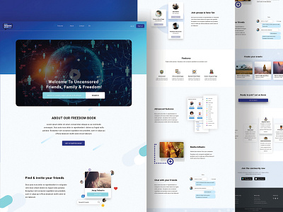 Our Freedom Book - Landing page art branding creative design flat design homepage icon illustration landing page minimal design our freedom book social network social networks ui ux vector web