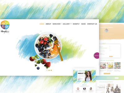 Gayatri's Nutrisolutions abstract app art branding clean design creative design diet dietition flat design food healthy food home page icon illustration landing page minimal design nutrisolutions nutrition ui ux design