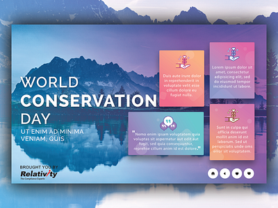 Relativity - Template Design - Second Page app branding conservation day creative design flat flat design home page landing page minimal design page relativity typography ui ui ux design web world conservation day