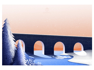 Covered Bridges design illustration 插图 设计