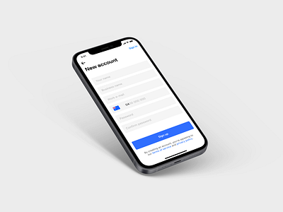 Sign up/register experimentation blue ios iphone 12 mobile design ux