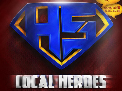 Local Heroes flyer party poster