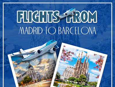 Flight From madrid to barcelona branding design graphic design illustration logo typography vector web