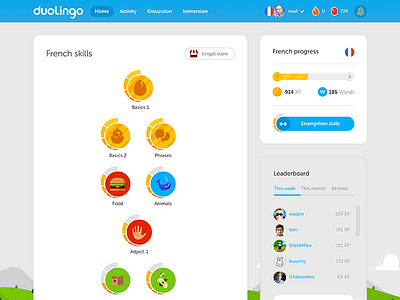 Duolingo Web Redesign by Marcel Uekermann for Duolingo on Dribbble