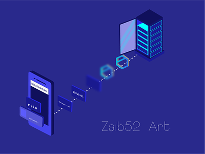 How Encryption take place in tresorit 2d blue brand branding illustration isometric isometric art rebound zaib52art