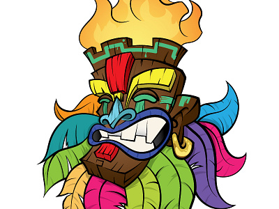TIKI mask branding colorful colorful art illustration mascot vector