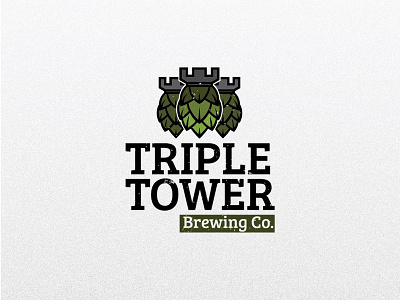 Triple Tower brewing co. branding design grunge logo vintage