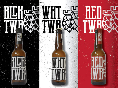 Triple Tower brewing co. branding branding design grunge logo vintage