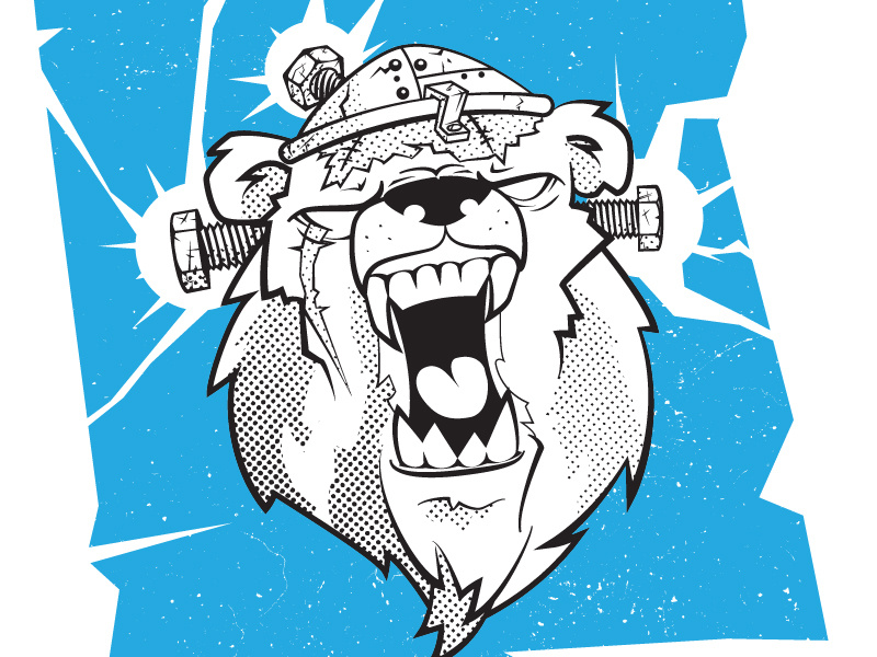 Bearstein tshirt design tshirt art thunder bear illustration bear vintage grunge branding design