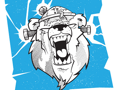 Bearstein bear bear illustration branding design grunge thunder tshirt art tshirt design vintage