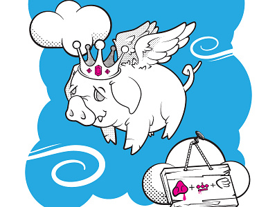 Pig King clean crown illustration king pig piggy