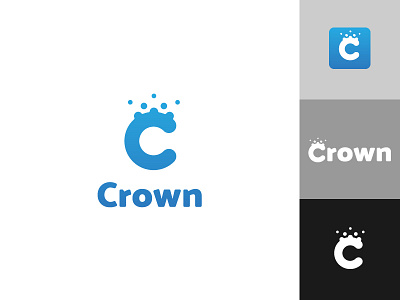 Crown Chemicals blue branding bubble bubbles chemicals clean crown logo