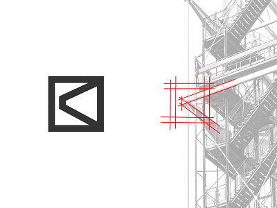 K Construction branding clean construction construction logo geometric geometry grid inspiration k logo