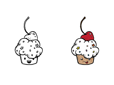 muffin logo branding cute drawing food illustration logo mascot muffin muffins vintage