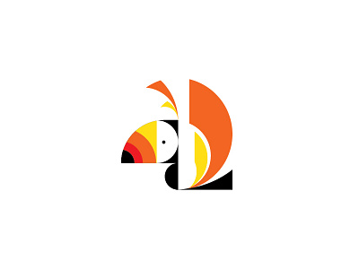 parrot black clean cute golden ratio grid logo orange red simple yellow