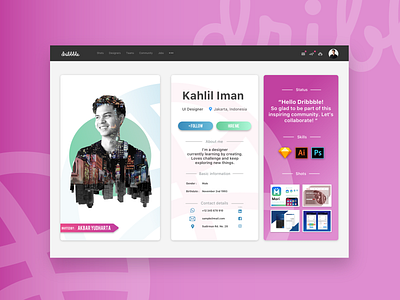 Hello Dribbble! - DUI 006 branding dailyui debut design digital double exposure dribbble flat ui ux vector web