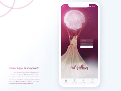 Ui design app art digital painting loginpage ui design