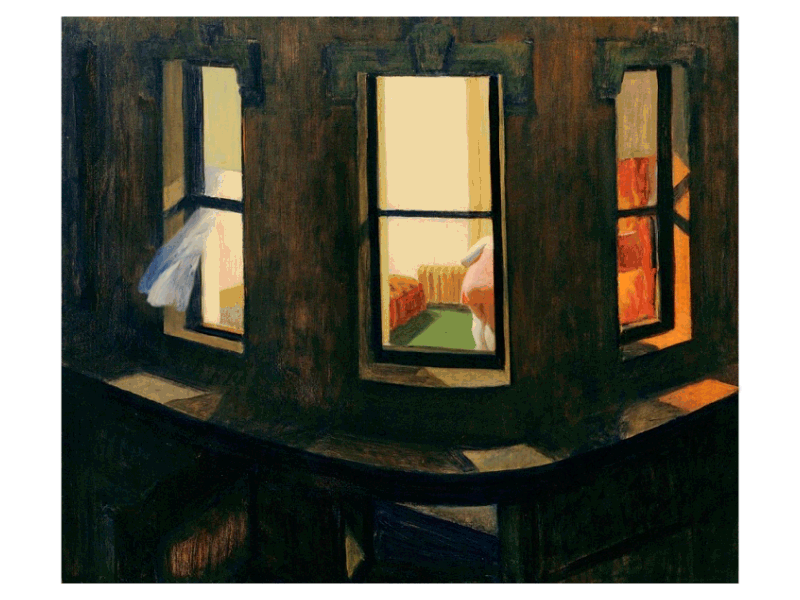 Night Windows - Edward Hopper animation canvas edward hopper night windows