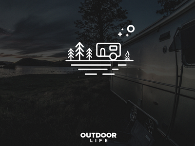 Outdoor life logo concept adventure design logo monoline simple travel