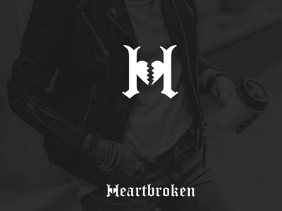 Heartbroken Logo concept apparel brand clothing design fashion heart logo