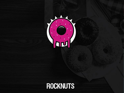 Rocknuts logo concept concept design donuts food logo punk rock shop