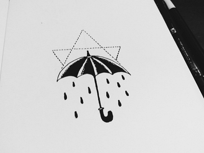 Rainy day art artwork blackwork drawing pen sketch