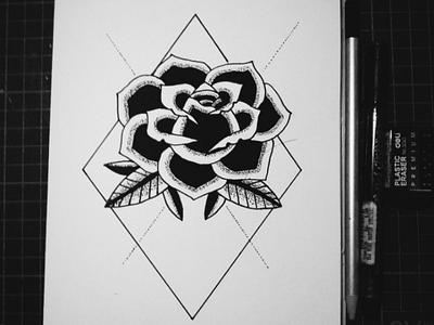 Blvck Rose art drawing illustrator manual penart rose sketch