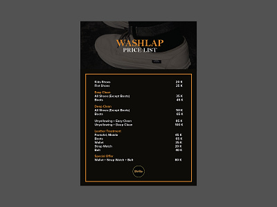 washlap pricelist concept branding concept design modern pricelist simple