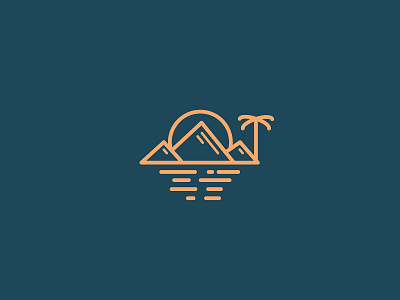 mountain beach logo concept