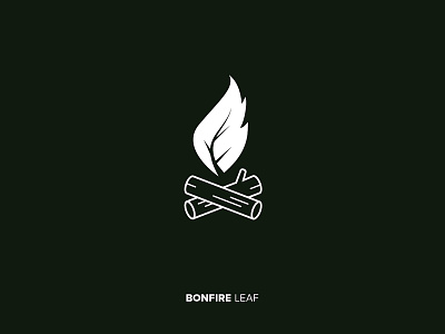 bonfire leaf logo concept adventure concept logo logo design outdoor simple