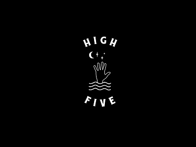 high five (Not for sale) concept drowning logo design outline simple