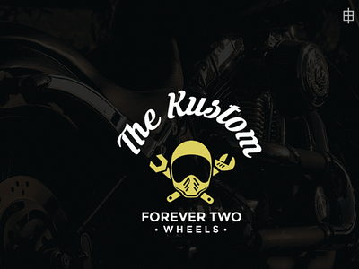 The Kustom logo concept brand ftw kustom logo modern motorcycle simple vintage