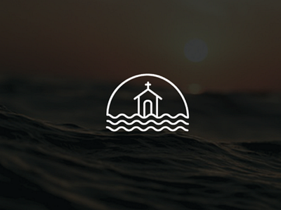 Sunset Church logo beach church community logo ocean outline sea simple sunset