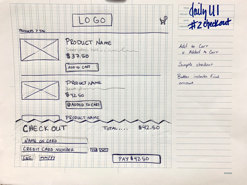 DailyUI #02 sketch challenge dailyui