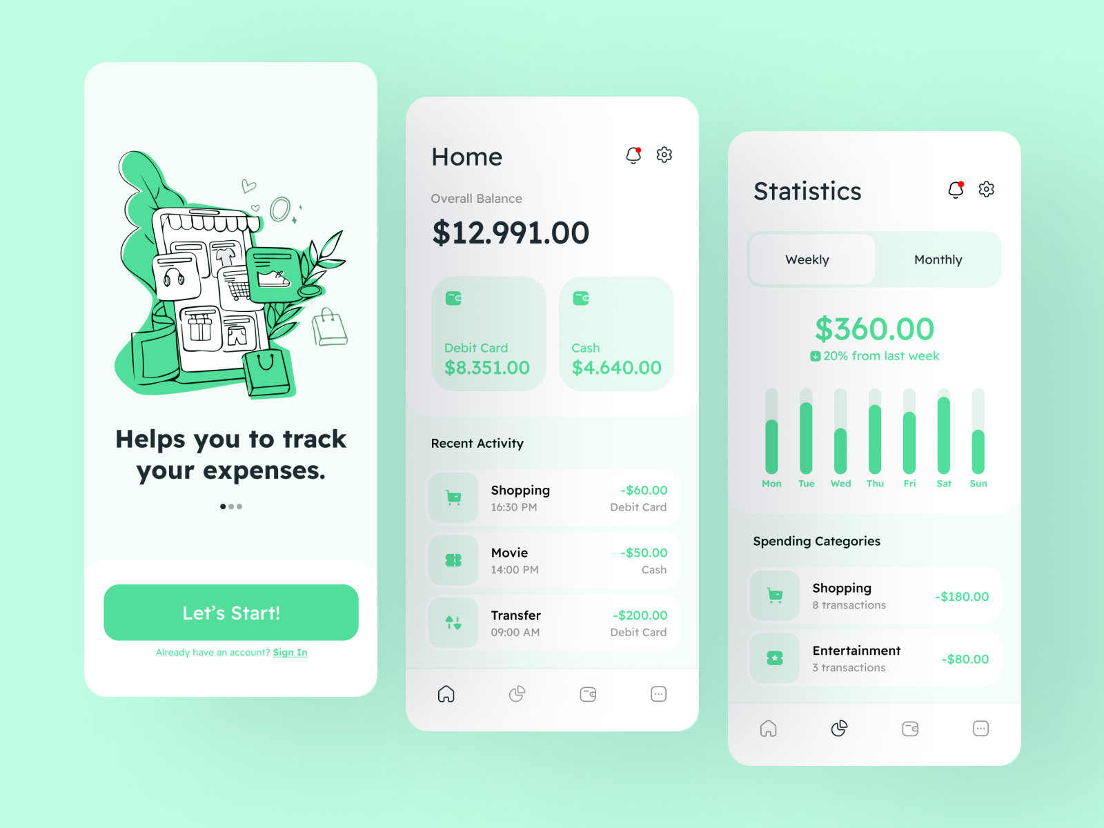 Expense Tracker App - UI Design by Resky Fernanda on Dribbble