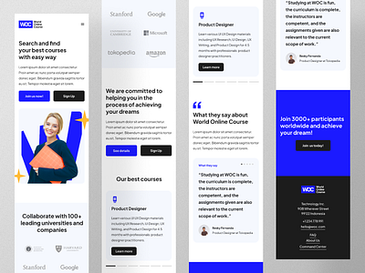 WOC - Responsive Website branding clean course cta design education landing page layout mobile responsive ui ux web web design