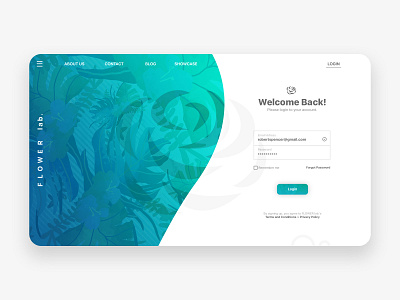 Flower lab. Login Page app clean design flower hello dribbble icon illustration interface landing login screen ui ux web web design