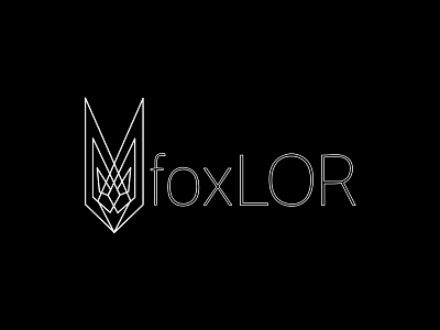 foxLOR Logo black white branding foxlor line logo simple