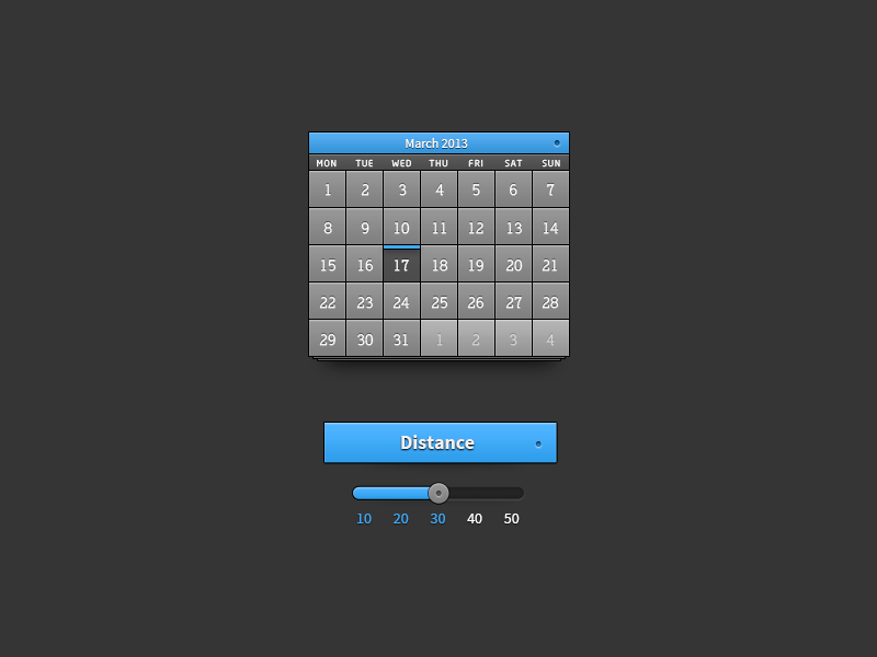 Calendar (PSD) free psd web widget ui ux calendar minimal kit